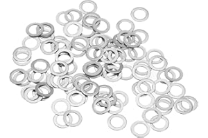 uxcell M5 304 Stainless Steel Flat Washers, 100pcs 5x8x0.1mm Ultra Thin Flat Spacers for Screw Bolt, Electronic Repair, Autom