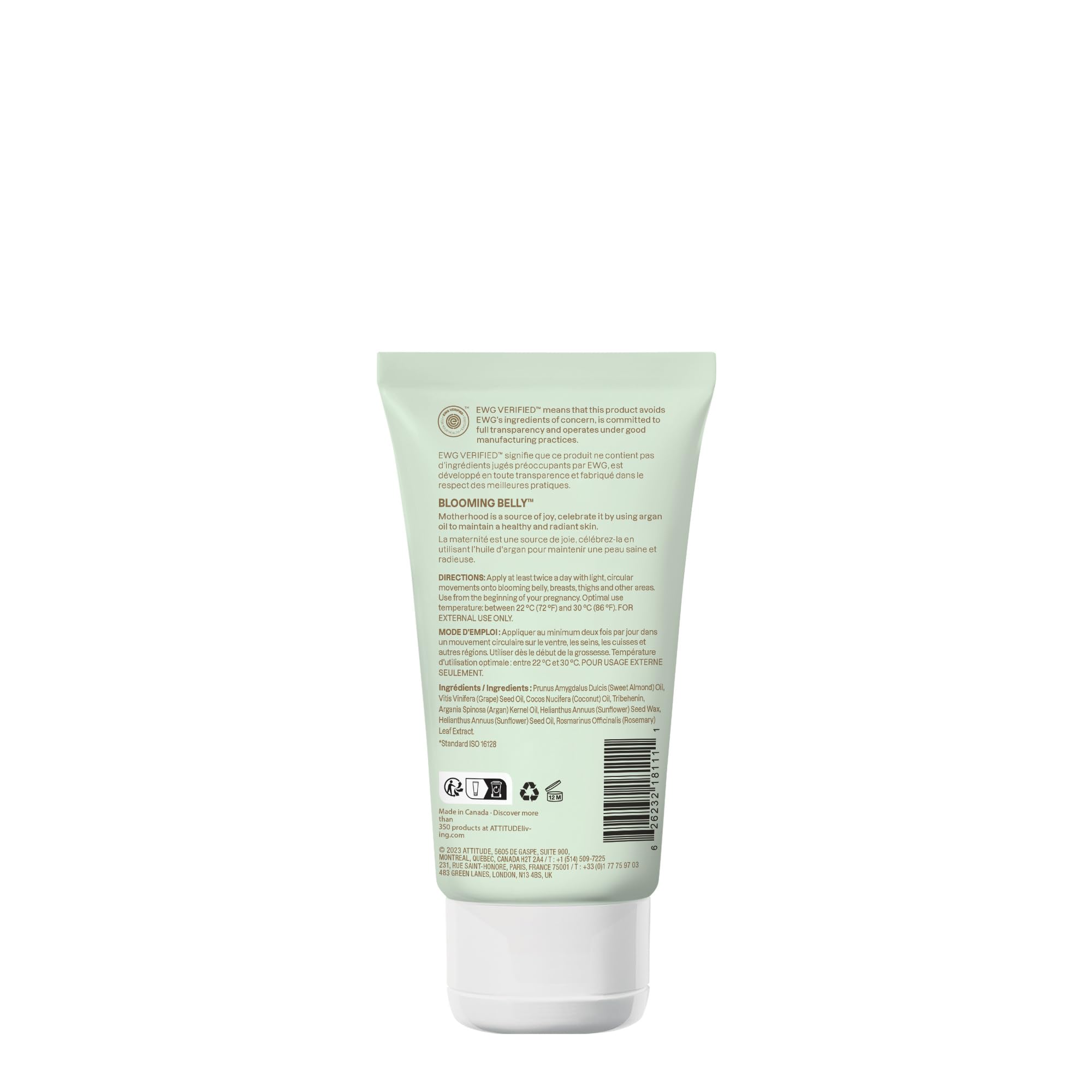 ATTITUDE Pregnancy Stretch Mark Prevention Oil, EWG Verified, Dermatologically Tested, Plant and Mineral-Based, Vegan Maternity Products, Argan Oil, 5 Fl Oz