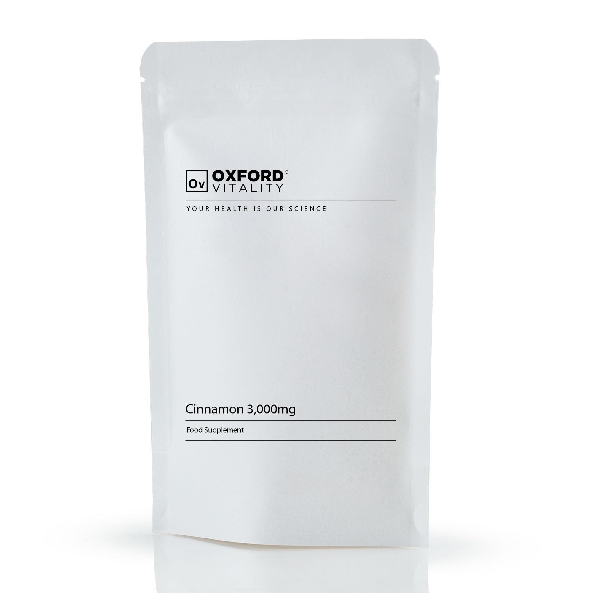 Oxford Vitality Cinnamon 3000mg Tablets | High Strength Cinnamon Supplement for Digestion Blood Sugar Balance and Antioxidant Support | Easy to Take Tablets | Pack of 120