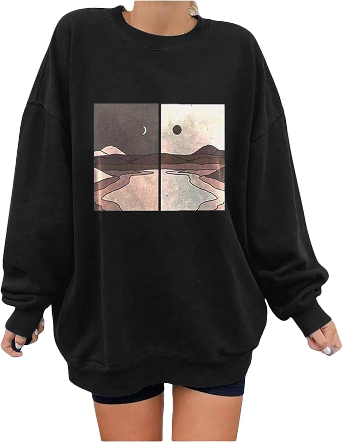 womens graphic crewneck