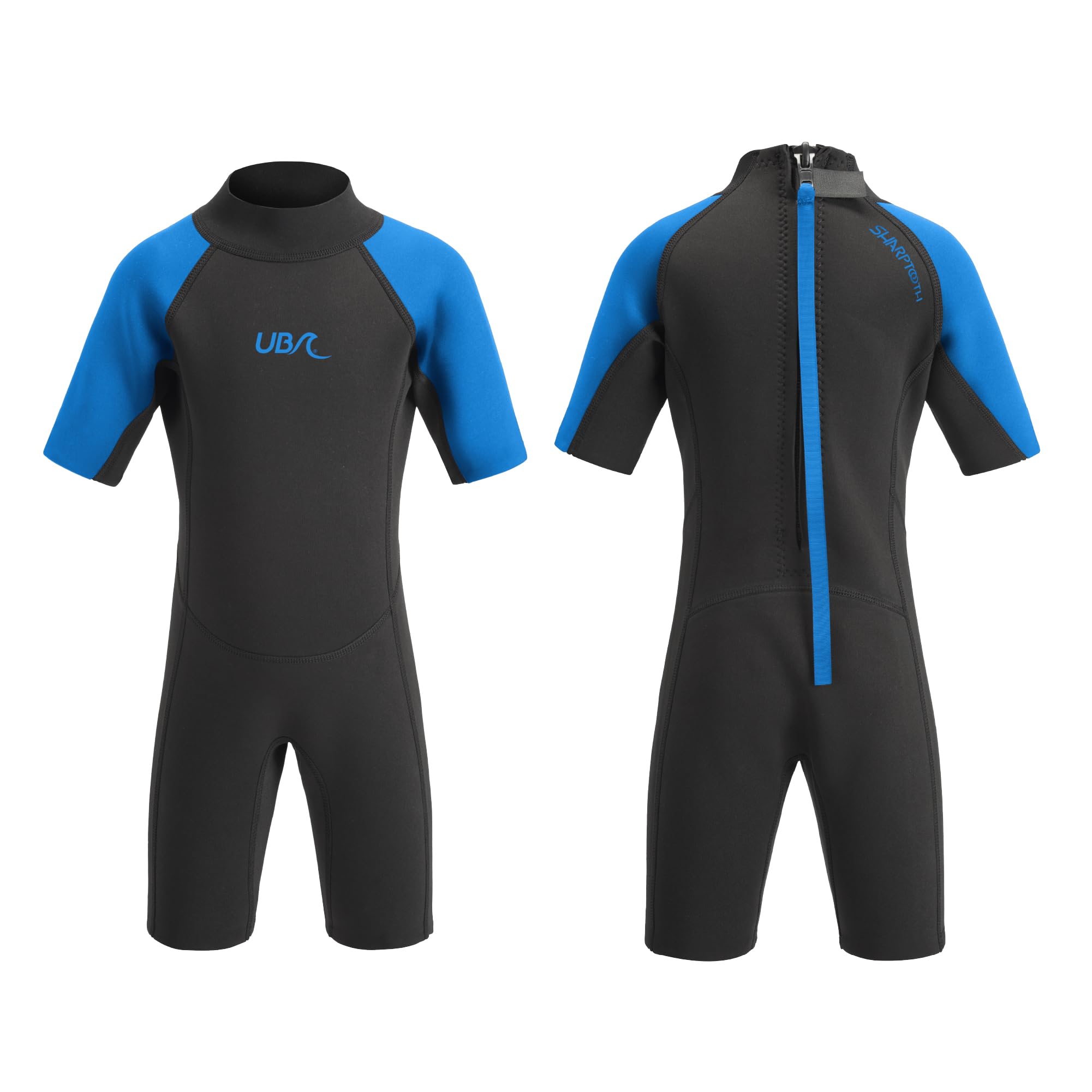 Urban Beach Unisex-Youth Kids Sharptooth Short Wetsuit, Blue, 9-10 Years