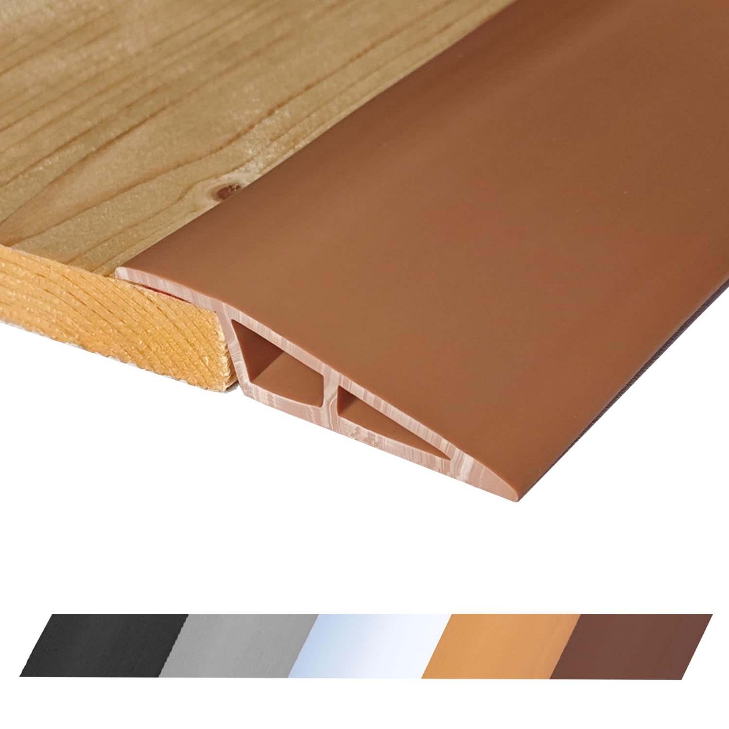 Photo 1 of 1/2" to 3/5" Height Threshold Ramp - Rubber Threshold, Floor Transition Strip, Wheelchair Ramp, Door Strip, Carpet to Tile Strip (Tawny Browm, 40 inches)