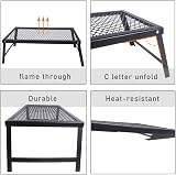 HIKEMAN Foldable Campfire Grill Heavy Duty Charcoal Outdoor Cooking view 2