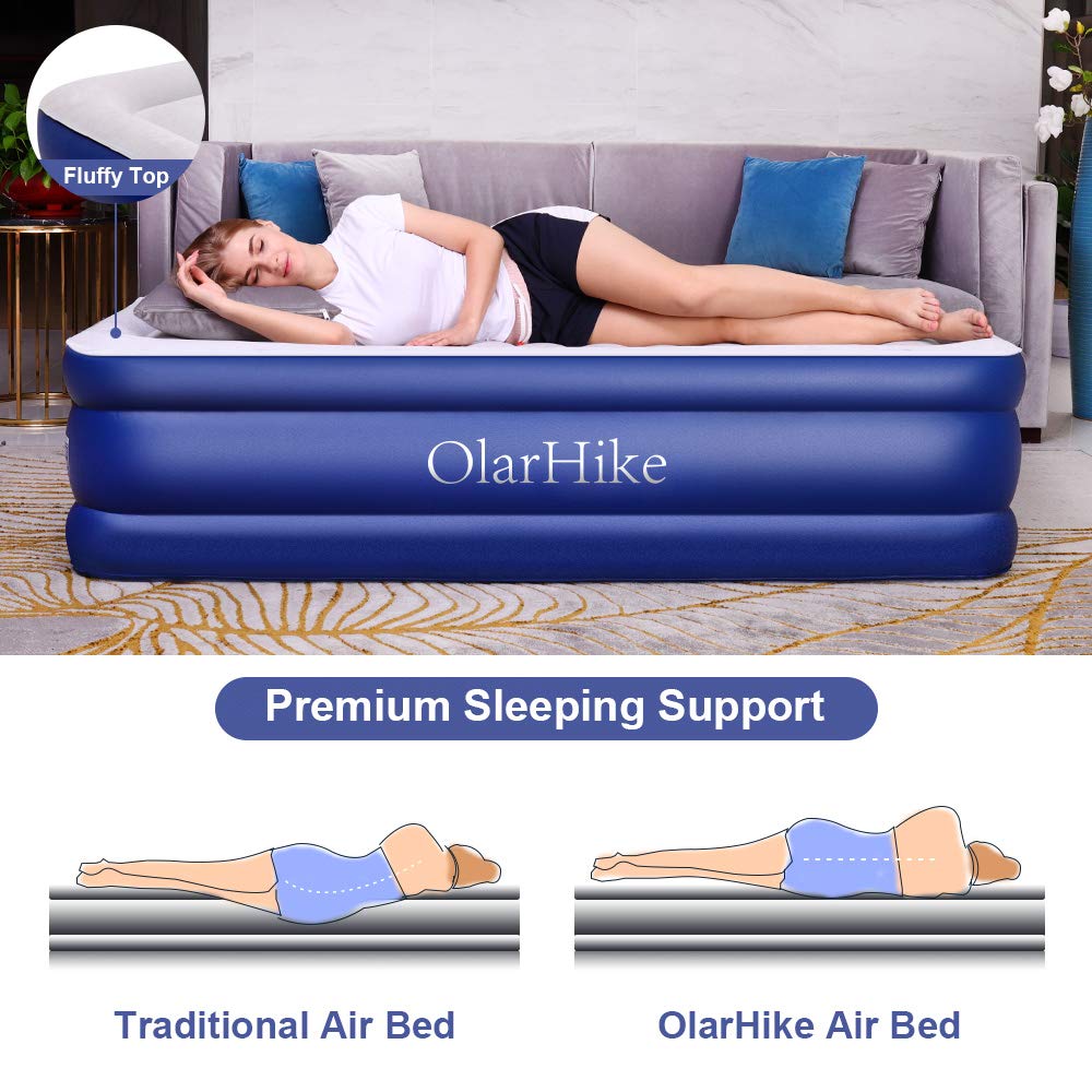 OlarHike Twin Air Mattress with Builtin Pump, Elevated Double High