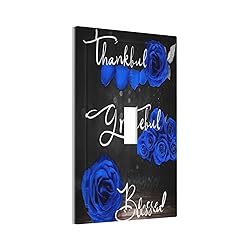 Spshian Light Switch Cover Blue Rose Thankful
