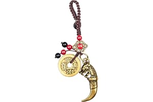 Mansiyuyee Brass Buddha/Bell/Dragon/Wulou Keychain with Feng Shui Coins, Buddha Statue Good Luck Charms Lucky Tassel