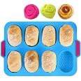 Plaque à Baguettes KeepingcooX - 34x24cm, Silicone Alimentaire - Pour Mini-baguettes Croustillantes - Avec Moule à Roses Offert