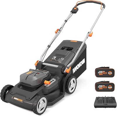 WORX WG745E 40V Brushless Cordless Lawn Mower 41cm Deck 2x 4.0Ah Batteries