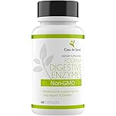 Casa de Sante FODMAP Digestive Enzymes, No High Inulin, Keto Carnivore Intolerance Support, 18 Multi Enzyme Amylase Bromelain Lipase Lactase Protease Papain Alpha galactosidase, More - No GMO