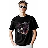 Men's T-Shirt Strong Eagle Graphic Tees Cotton Short-Sleeve Casual Tops
