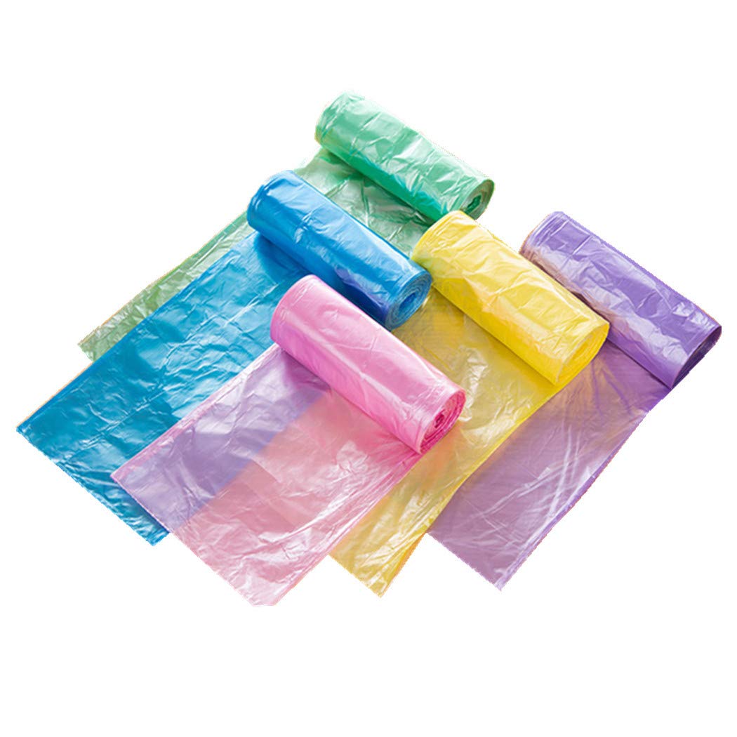 Medigy Plastic Trash Bags Garbage Bags Rubbish Bags Bin Bags for Bathroom Kitchen Living Room 10L Dustbin Multi Colors 100pcs/pack