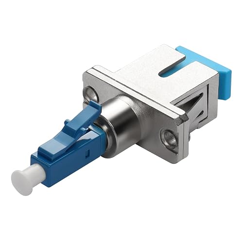 QIANRENON LC/UPC to SC/UPC Hybrid Fibre Simplex Adapter Coupler SM 9/125μm LC Male to SC Female Fibre Optic Interface Connector, for Patch Cord Pigtail Optical Power Meter Red Light Pen FTTH in