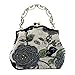 ilishop Women's Vintage Luxury Printing Beaded Women Handbag Evening Bag (Black)