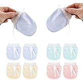 Newborn Mittens No Scratch, Mitten for Newborn Baby Girls, Infant Hand Mitten, Anti Scratch Mittens for Babies, Baby Breathable Adjustable Drawstring Gloves 0-7 Months