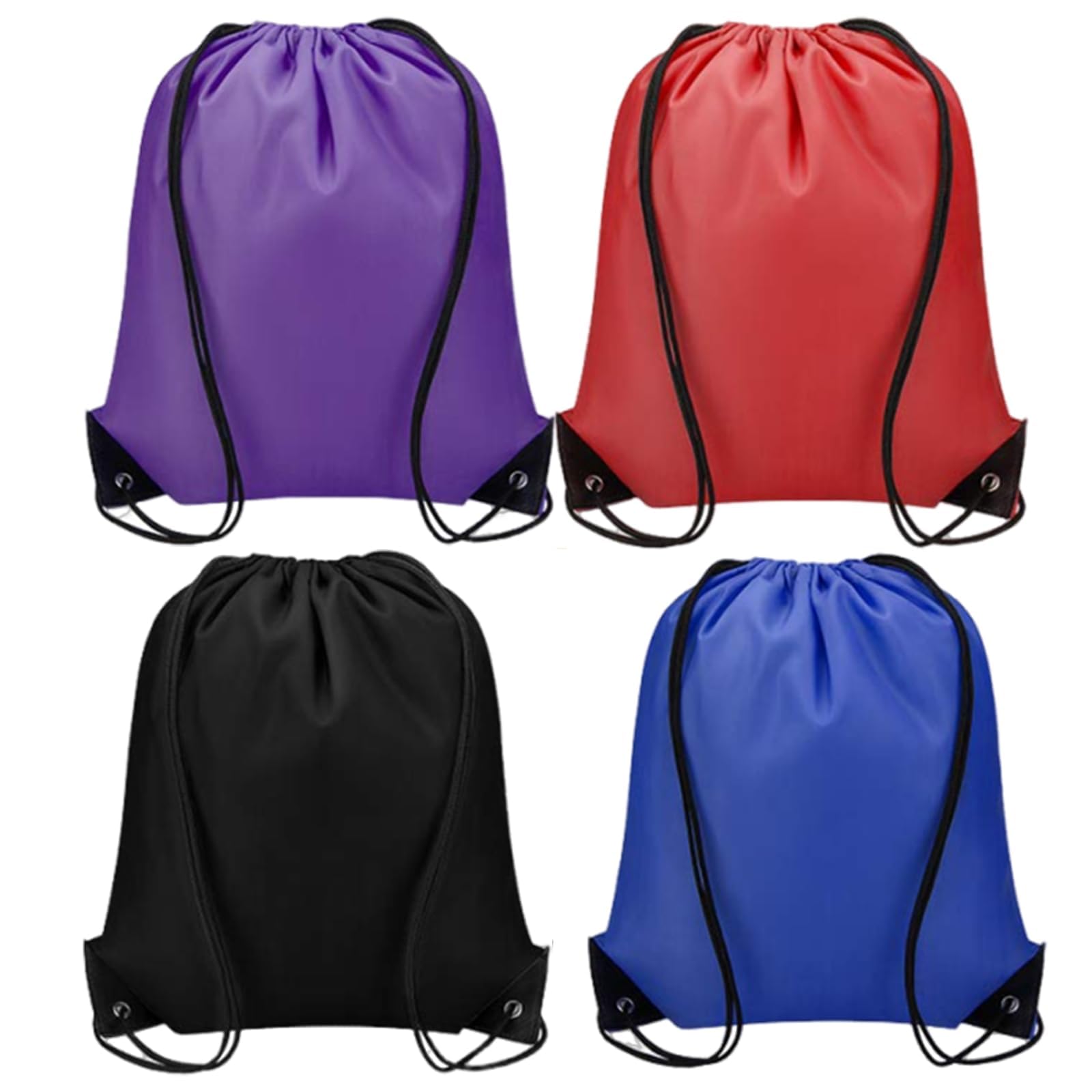 ZPLASK 4 Pcs Drawstring Bags, Pe Bags Drawstring Gym Bag for Gym Swimming School Travel Storage Organization for Women Men Boys Girls Outdoor Shopping