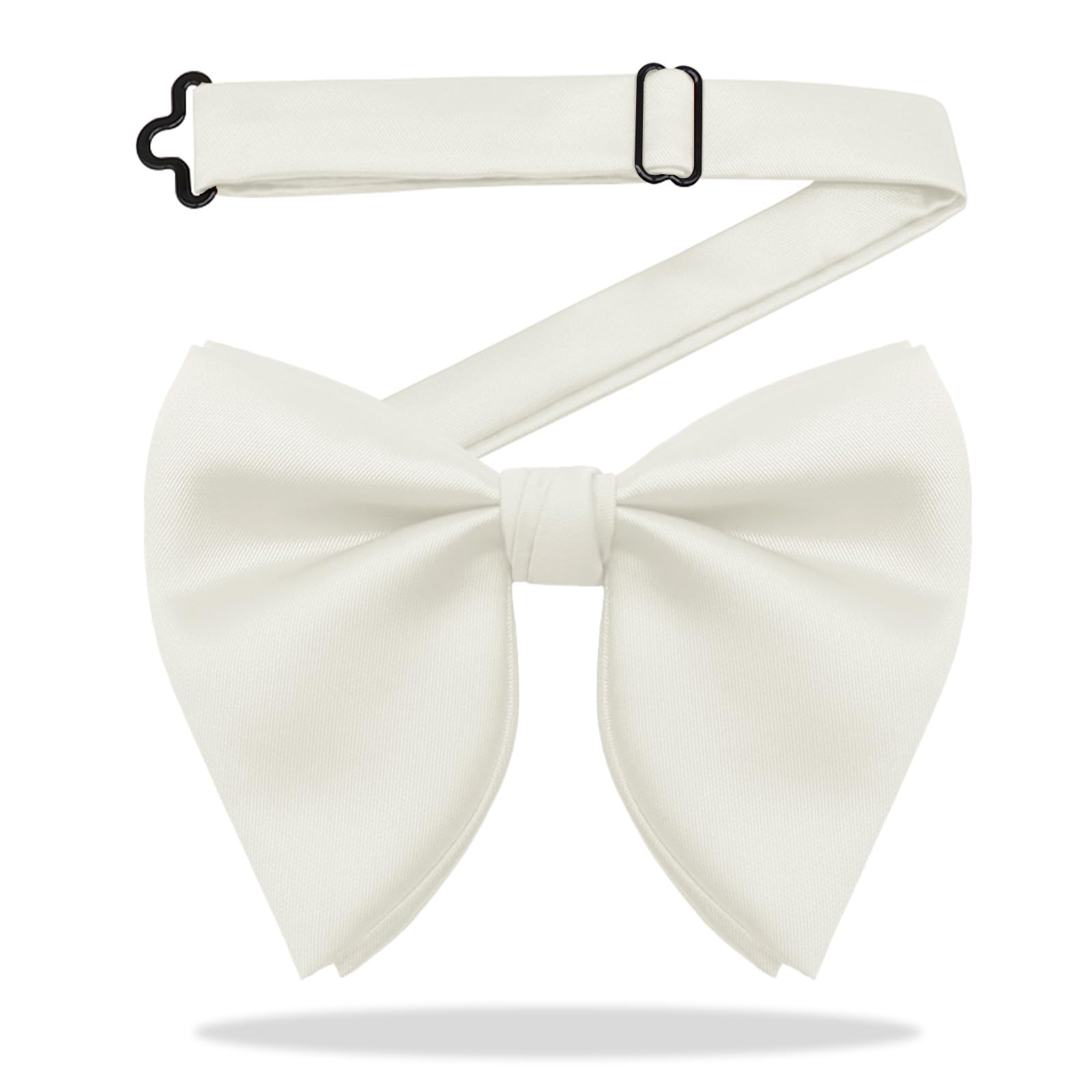 Photo 1 of Gsyziux Pre-Tied Bow Ties for Men Adjustable Bowtie Solid Color Tuxedo Oversize Bow tie for Wedding Party (White)