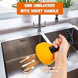 ADERTOS Mini Sink Drain Plunger Short Handle Heavy Duty Unblocker Tool Kitchen view 4