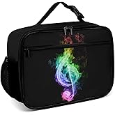 Muishi Colorful Music Notes Reusable Lunch Box Insulated Lunch Bag Cooler Bag Lunchbox Meal Food Container Tote Bag for Women Kids Girls Boy School Camping Hiking Picnic Beach Travel