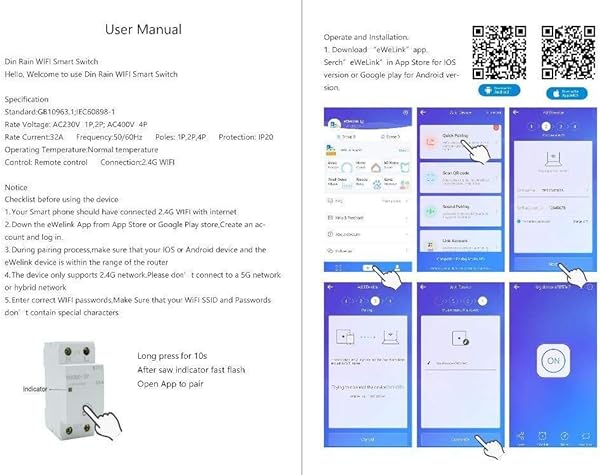 Leistungsschalter WiFi Leistungsschalter Smart Timer Schalter Relais Fernbedienung Von EWeLink APP Smart Home 2P 50A Smart Switches