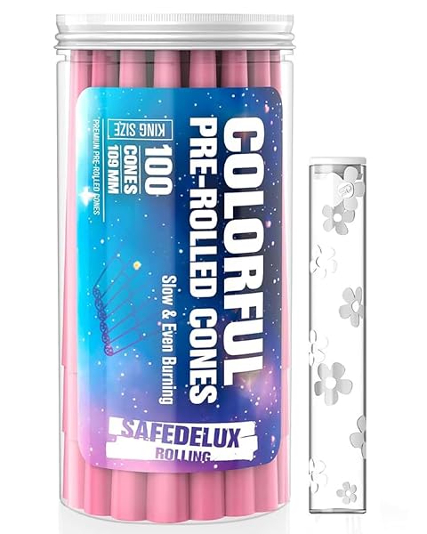 SAFEDELUX 100 PACK COLORFUL CONES PAPER KING SIZE...
