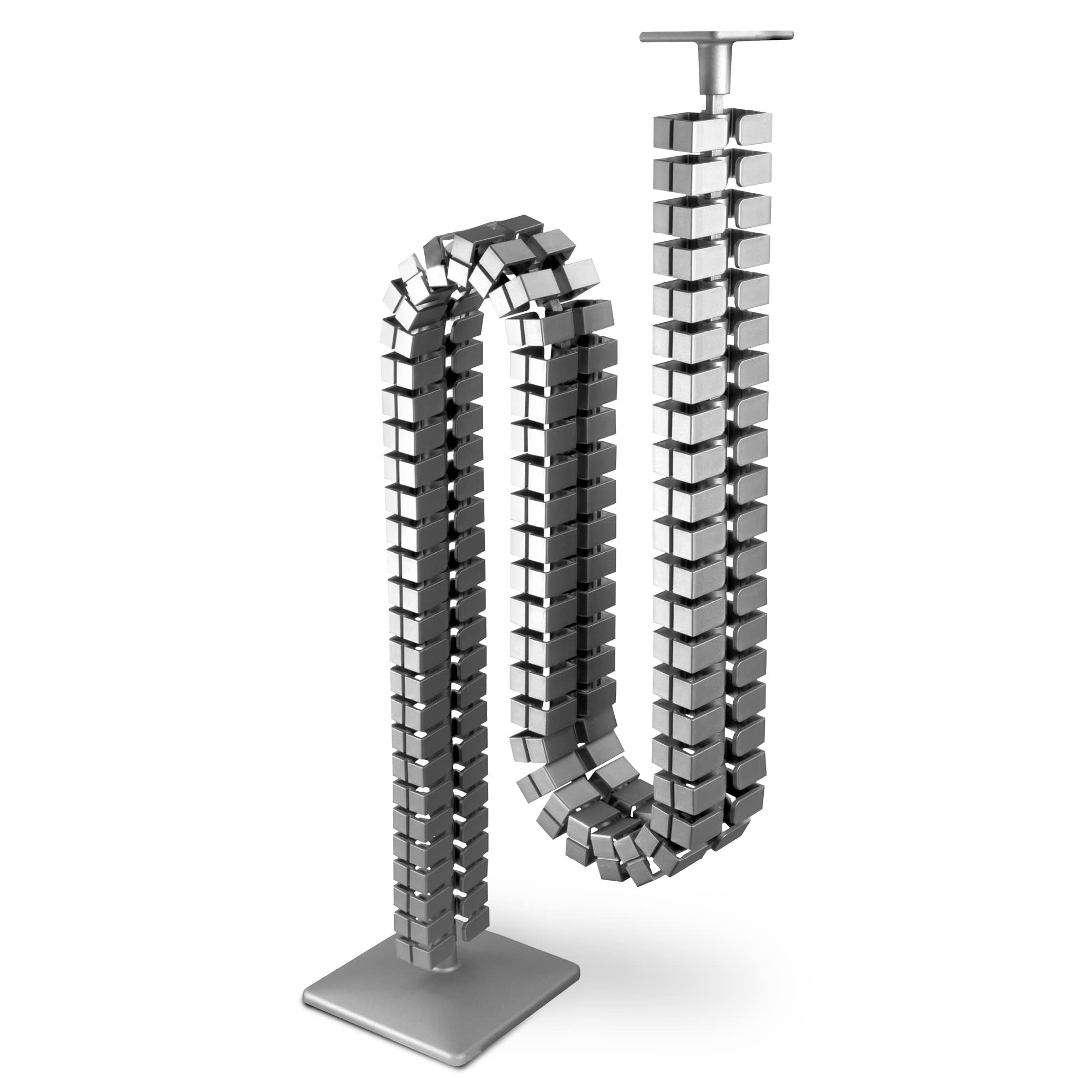 Oskar Lehmann Cable Management System, Silver, 1260 mm (126 cm), Square, PP/Metal, Screw-In Installation