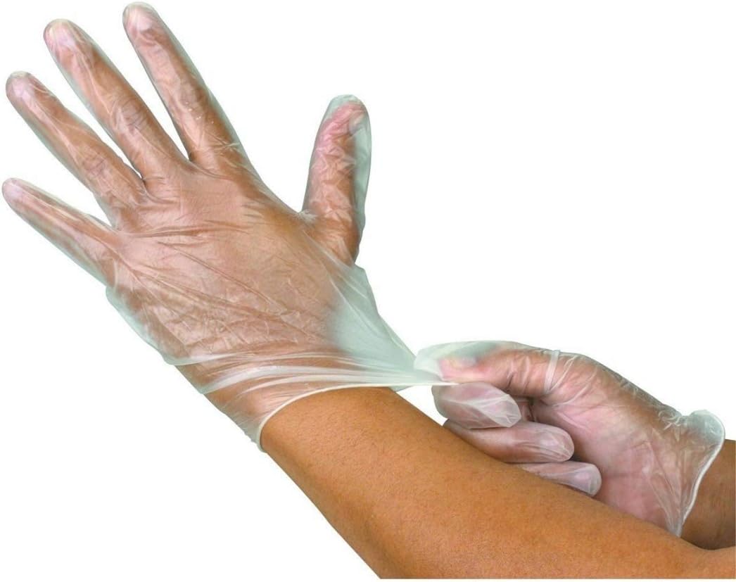 200 (2 Box) x Vinyl Powder Free Gloves Disposable Clear Food Medical etc. (Medium)