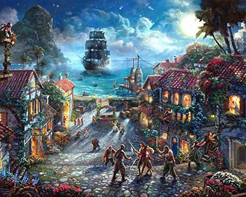 KELLYArtStore thomas kinkade-pirates of the caribbean paintings print on Canvas 24X30inc