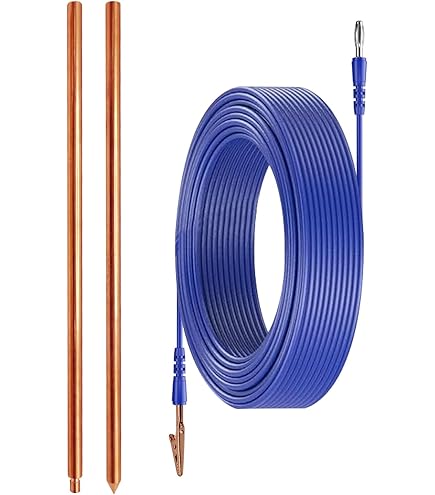 Tige De Mise à La Terre Earthings + Câble 40 Ft Femelle – Kit Cuivre Robuste Pour Produits Grounding, Testeur Inclus