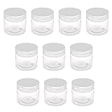 TAODAN 10PCS Clear Wide Mouth Bottle 50ml Plastic