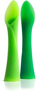 OlaSprout Baby Löffel (2er-Pack), flexible Esslernlöffel, Esslernbesteck, weiche, biegsame, flexible Kinder Löffel (Babylöffel Set)
