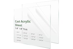 ITESHUAI 2 Pieces 16" x 20" Cast Plexiglass Sheet -1/8"Thicknesses Clear Acrylic Sheet Clear Plastic Sheet, for Sign,Craft, Photo Frame, DIY Display Projects, Cut with Engraver, Power Saw, Laser or Hand Tools