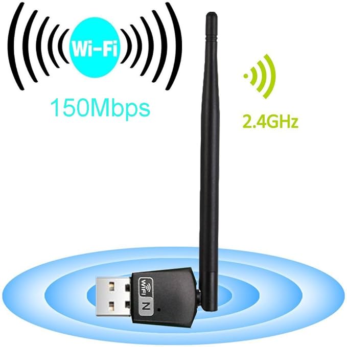 title=pix-link adattatore USB wireless Dual Band 600 m Black High Gain 150M
