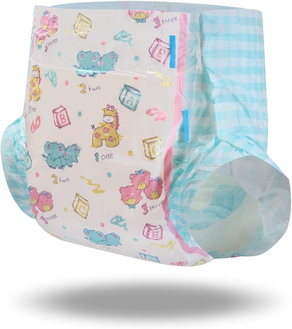 Amazon Littleforbig大人用おむつ パンツタイプ 厚型パンツ 可愛い絵柄 動物園 介護おむつ オムツパンツ 数回吸収 2枚入 M 青 Littleforbig 介護パンツ