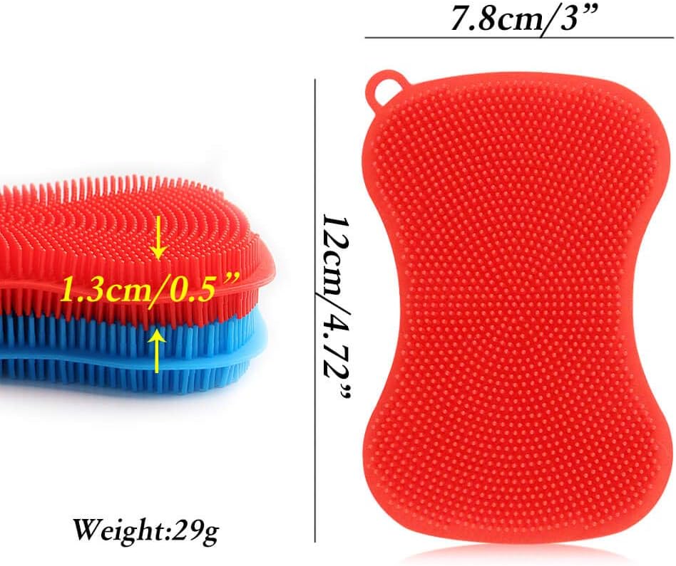 Silicone Sponge Dish Washing Kitchen Scrubber - Magic Food-Grade Dishes Multipurpose Better Sponges Non Stick Cleaning Smart Kitchen Gadgets Brush Accessories: Kitchen & Dining