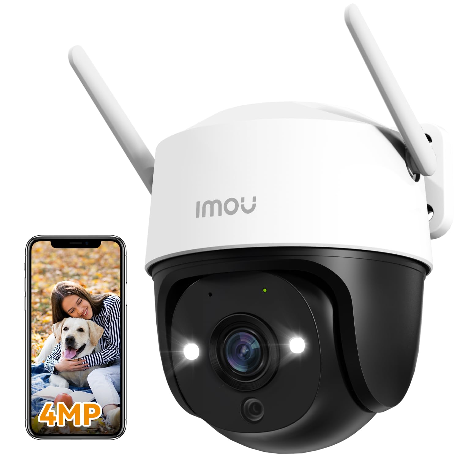 Imou 2.5K(4Mp) Caméra Surveillance WiFi Extérieure Ptz, 360° Caméra Ip Exterieur WiFi, Vision Nocturne Couleur 30M, Détection Humaine Ai, Suivi Intelligent, Étanche Ip66, Audio Bidirectionnel, Sirène