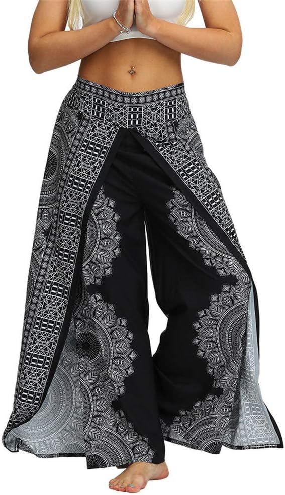Ppppa Lente En Herfst Grote Maat Dames Broek Mode Hoge Taille Print Casual Yoga Brede Been Broek Digitale Drukkerij Explosie Brede Been Vakantie Strand Broek Fitness Yoga Broek Vrouwen Amazon Nl