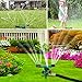 Blisstime Lawn Sprinkler, Automatic 360 Rotating Garden Water Sprinklers Lawn Adjustable 3 Arms Sprayer Irrigation System, Leak-Proof Design and Spike Base