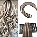 Ugeat 24 inch Seamless Skin Weft Hair Extensions Color #10 Mix Color 613 Two Tone Highlight Blonde Double Sided PU Tape Hair Extensions Remy Human Hair Extensions