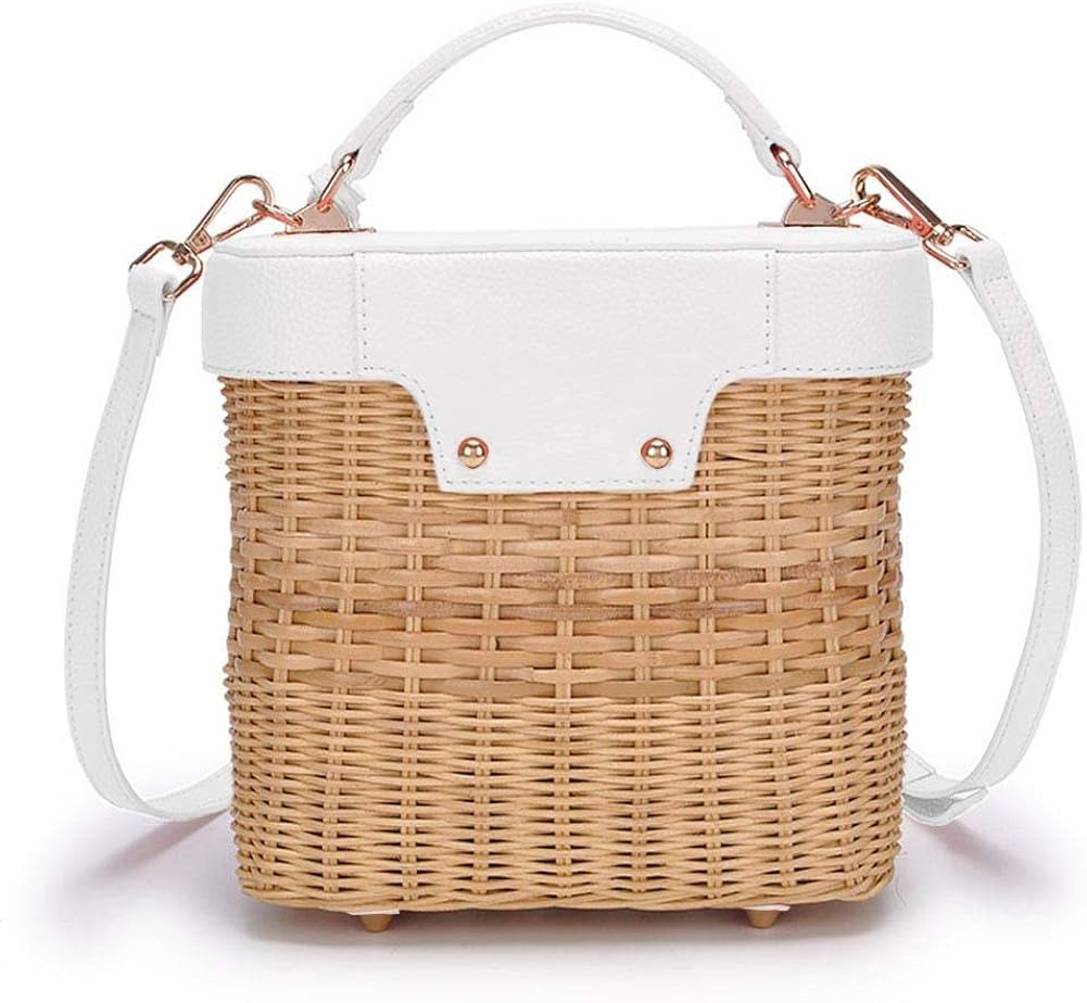 Borsa Spiaggia In Paglia Di Rattan Per Donna - Borsa A Mano Piccola Con Cinturino, Design Elegante E Pratico - Foto 6
