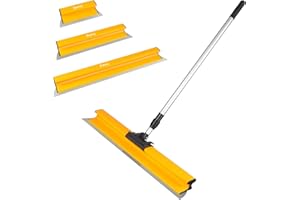 Svarog Drywall Skimming Blade Set,12"+22"+32" Stainless Steel Drywall Tools + 35"-62" Aluminum Adjustable handle, Lightweight Drywall Smoothing Knockdown Knife for Drywall/Wall/Plaster Walls