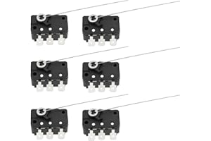 YINETTECH 6Pcs 125/250V AC 5A Micro Switch with 3Pin Switching Wire Micro Button Micro Switch Wire for Coin Acceptors Coin Tester Machines