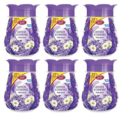 Set of 6 Pearl Beads Air Freshener! 10 Oz - 4 Great Relaxing Scents! Easy to Use! Perfect for Any Room in The House! (Lavender & Chamomile, 6)