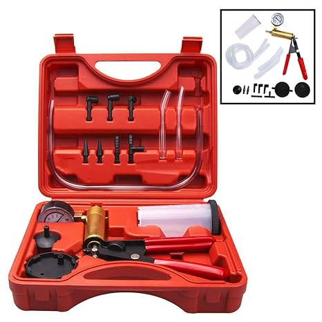 AOBETAK Bremsenentlüftergerät, Vakuumpumpe Bremsenentlüfter Männer für Auto Motorrad Tester,Bremsenentlüftungsgerät Druckpruf