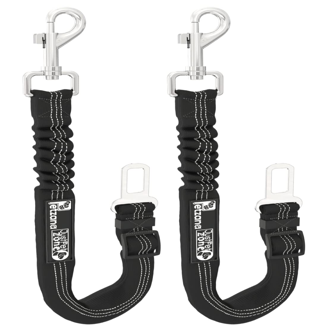 2 Pack Dog Seat Belt for Cars UK, Dog Car Harness, Heavy Duty, Double Layer, Elastic, Adjustable Safety Pet Seat Belt (Black).