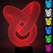 Abstract Circle 3D Led Illusion Lamp YKL WORLD Kids Night Light 7 Colors Change Toys Bed Room Table Decor Christmas Gifts Birthday Present for Boys Kids