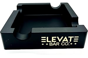 Elevate Bar Co.™ Shatterproof Silicone 4-Person Cigar Ashtray, Built with Extra Wide Cigar Rest, Designed for indoor and outdoor use