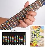 Guitar Fretboard Note Decals Fingerboard Frets Map Sticker for Beginner Learner Practice Fit 6 Strings Acoustic Electric Guitar FineFun (Black)