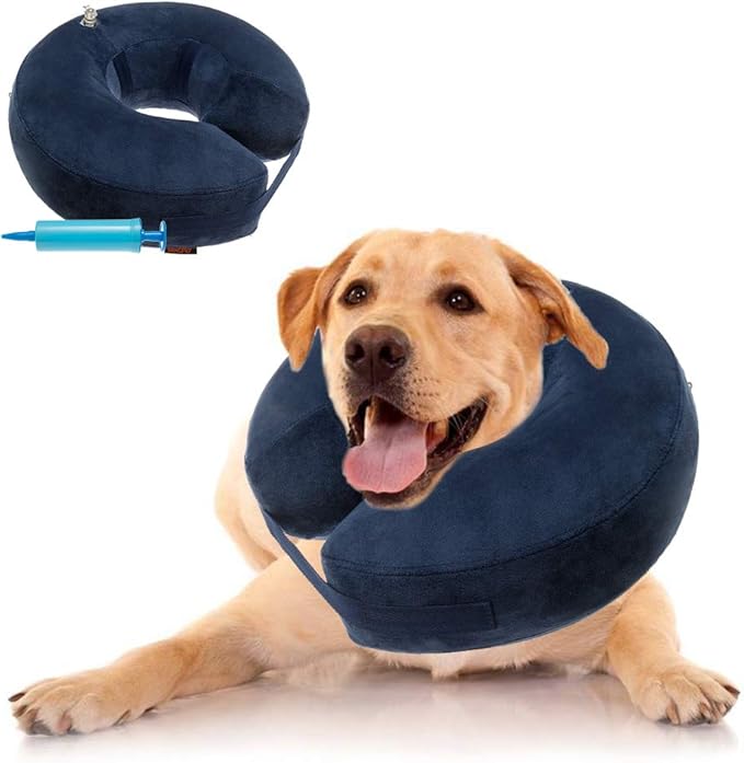 BINGPET Protective Dog Inflatable Recovery Neck Collar after Surgery E