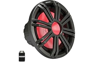 KICKER KMF124 12" Marine Subwoofer with LED Charcoal Grill 4 Ohm for Free Air Applications