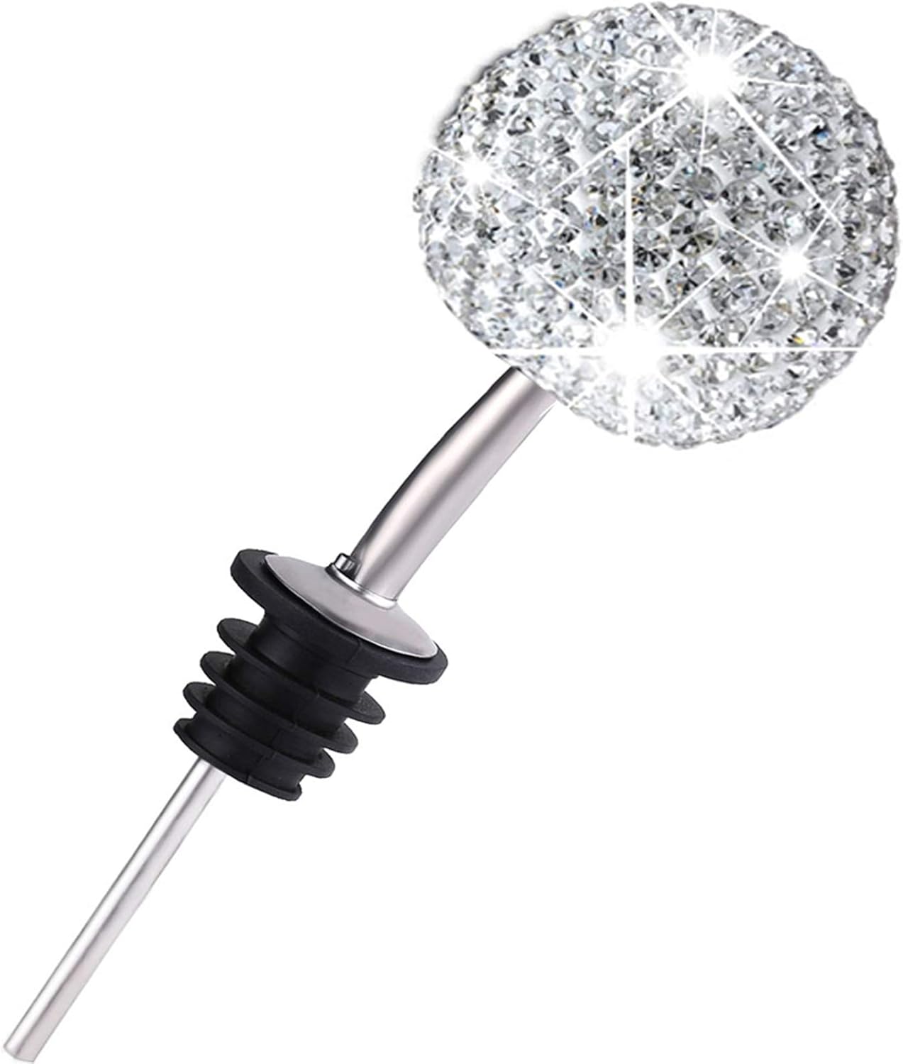 Wine Stopper Olive Oil Spout Liquor Pourers Stainless Steel Classic Pourers Tapered Spout - Liquor Pourers with Bling Dust Caps